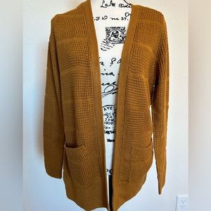 Pink Rose mustard/brown cardigan Size Medium